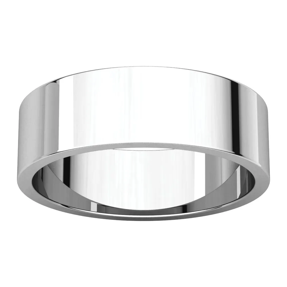 Platinum 6mm Flat Band, Size 9.5