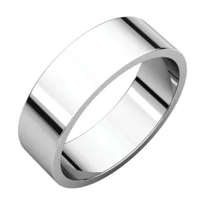 Platinum 6mm Flat Band, Size 9.5