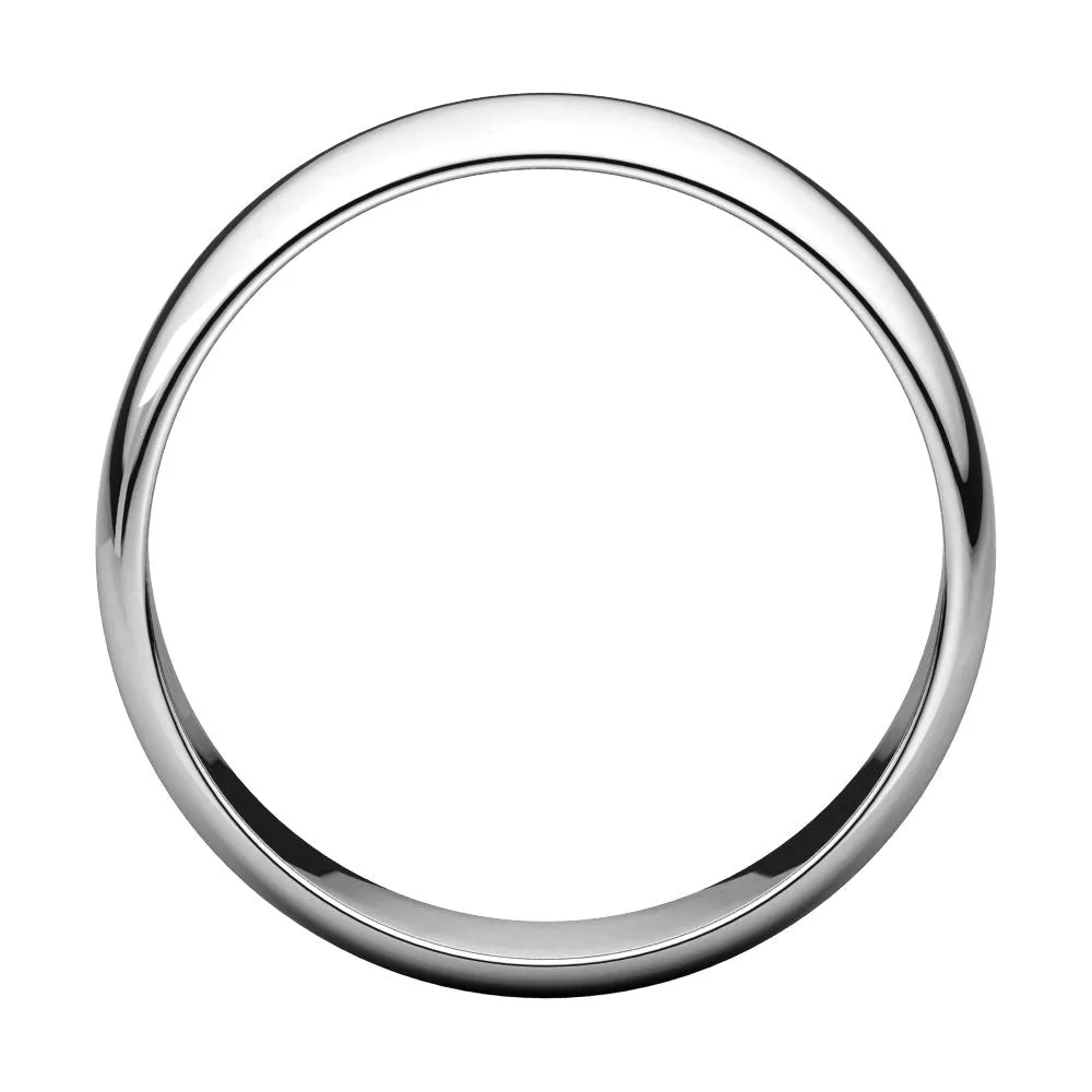 Platinum 6mm Half Round Light Band, Size 11