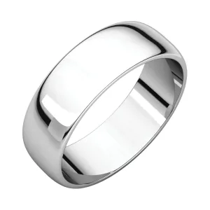 Platinum 6mm Half Round Light Band, Size 11