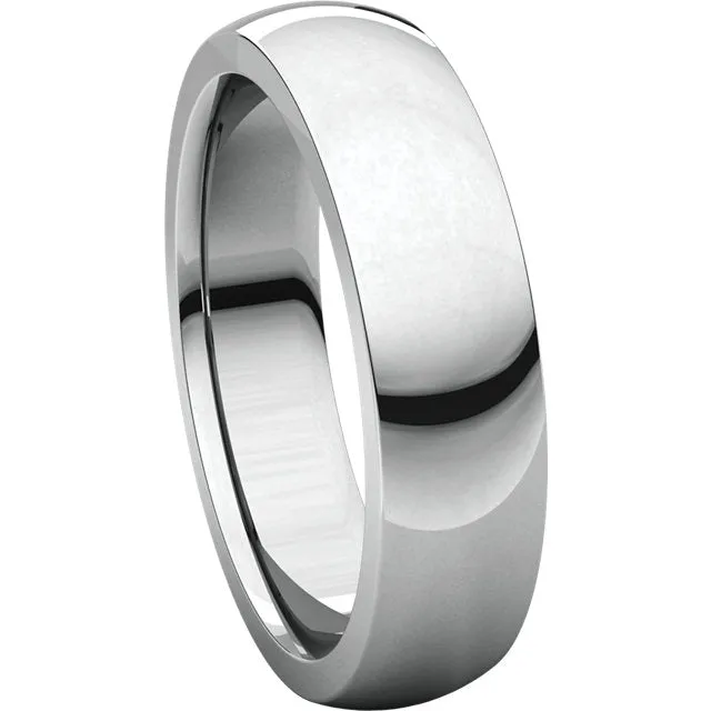 Platinum 6mm Heavy Comfort Fit Band, Size 8