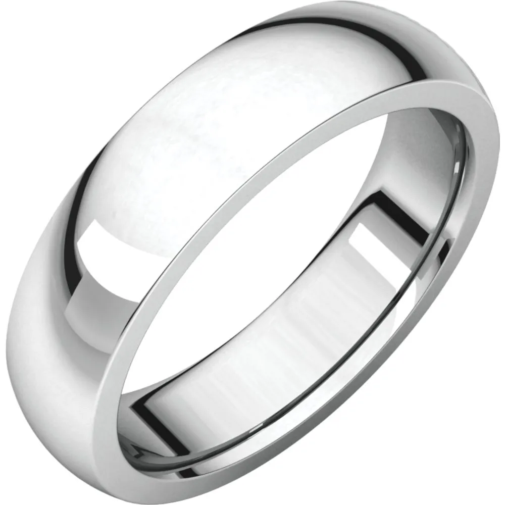 Platinum 6mm Heavy Comfort Fit Band, Size 8