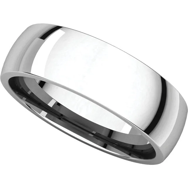 Platinum 6mm Light Comfort Fit Band, Size 8.5