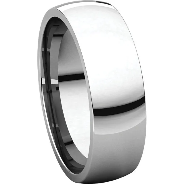Platinum 6mm Light Comfort Fit Band, Size 8.5