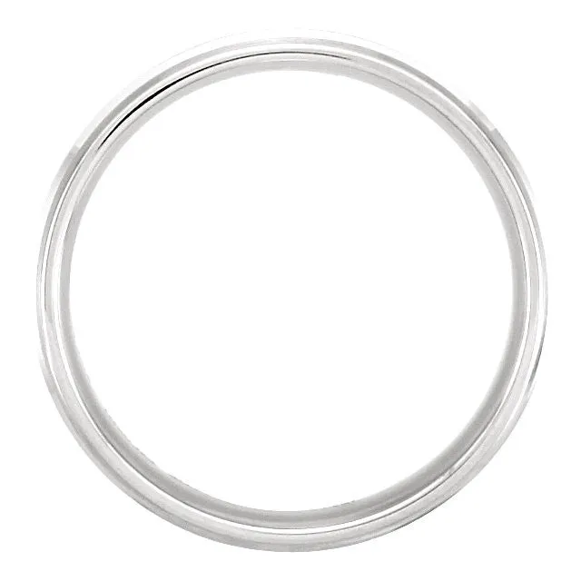 Platinum 7mm Double Cut Fancy Carved Band with Satin Finish Size 10.00