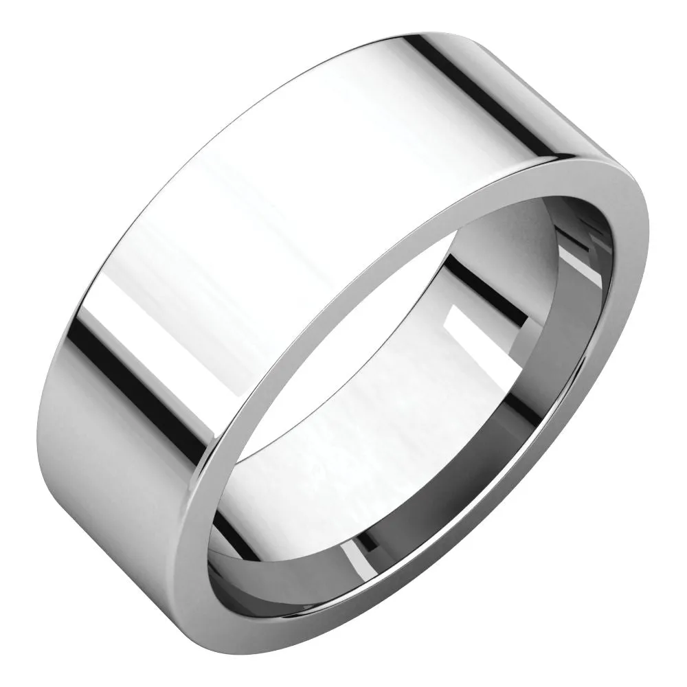Platinum 7mm Flat Comfort Fit Band, Size 7