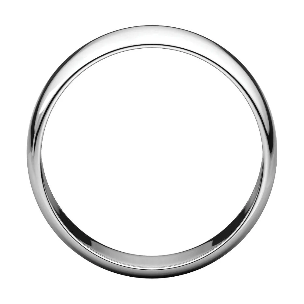 Platinum 7mm Half Round Light Band, Size 10