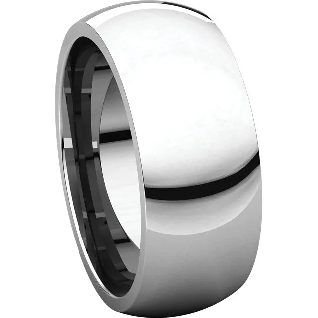 Platinum 8mm Comfort Fit Band, Size 8