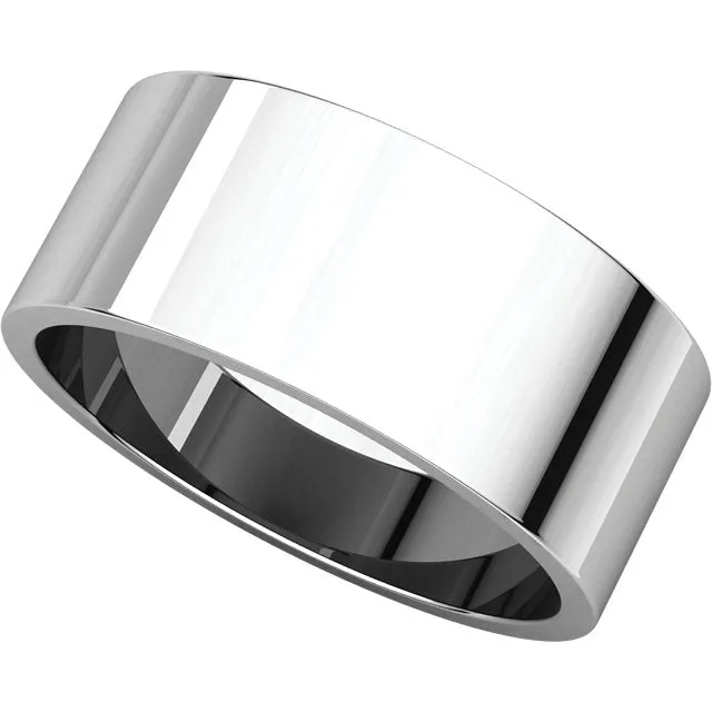 Platinum 8mm Flat Band, Size 10.5