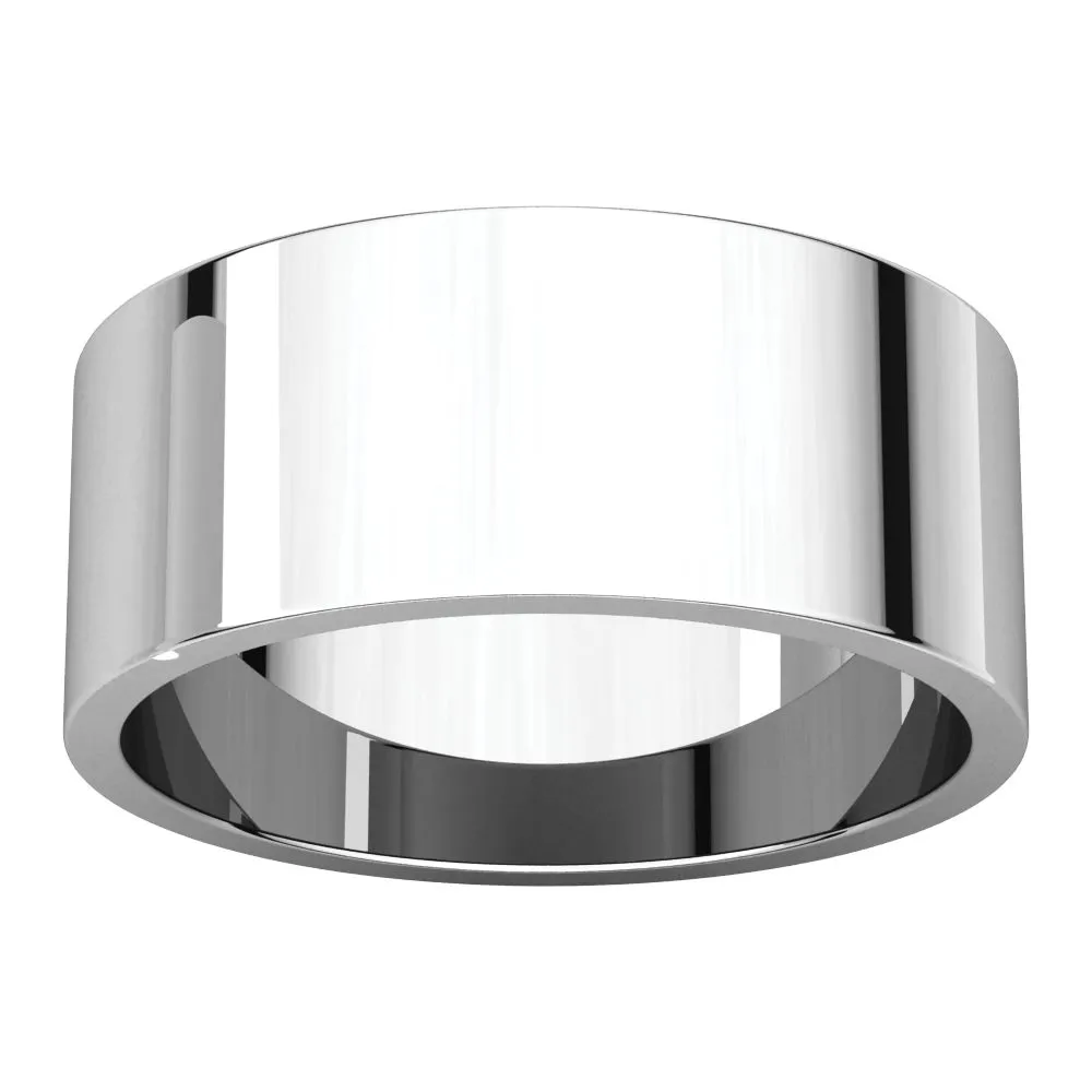Platinum 8mm Flat Band, Size 10.5