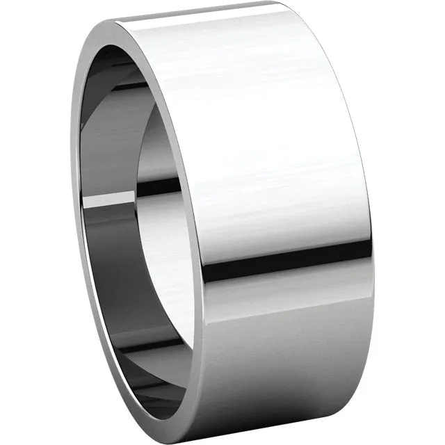 Platinum 8mm Flat Band, Size 10.5