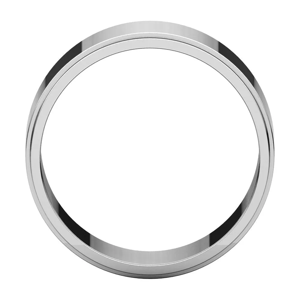 Platinum 8mm Flat Edge Band, Size 10