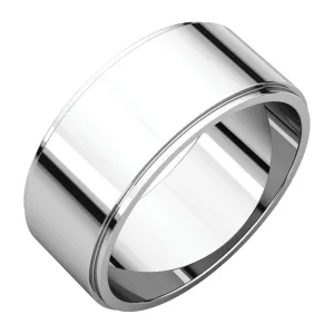 Platinum 8mm Flat Edge Band, Size 10