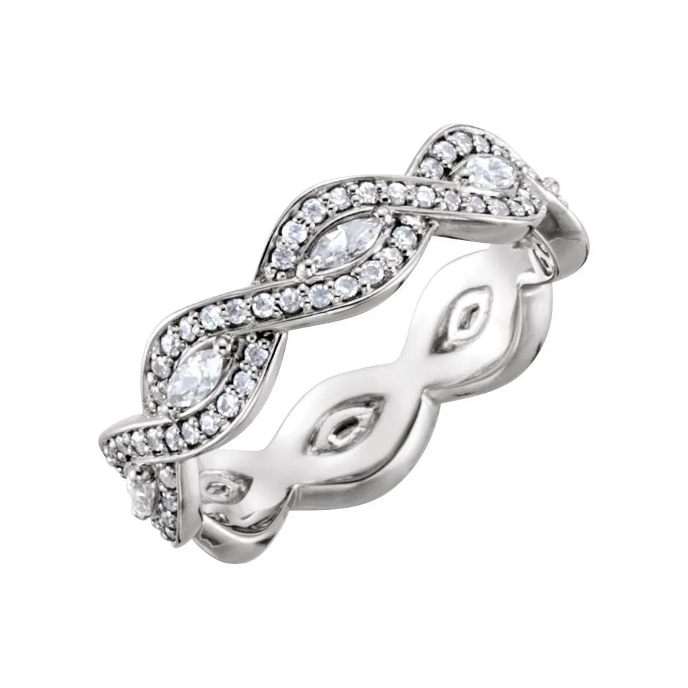 Platinum 9/10 CTW Diamond Eternity Band Size 7