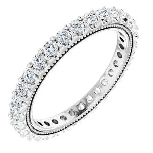 Platinum 9/10 CTW Natural Diamond Eternity Band Size 6.5