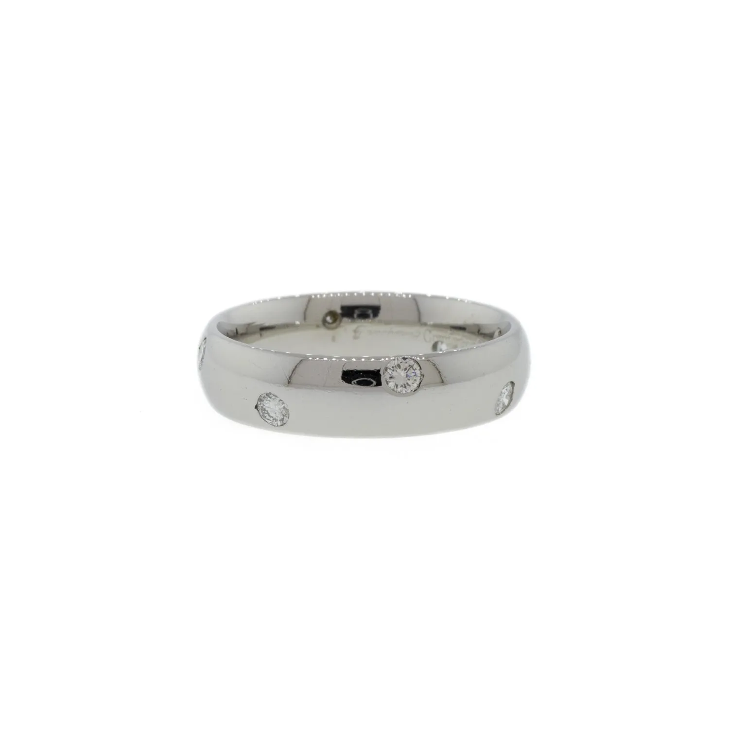 Platinum Flush Set Diamond Band