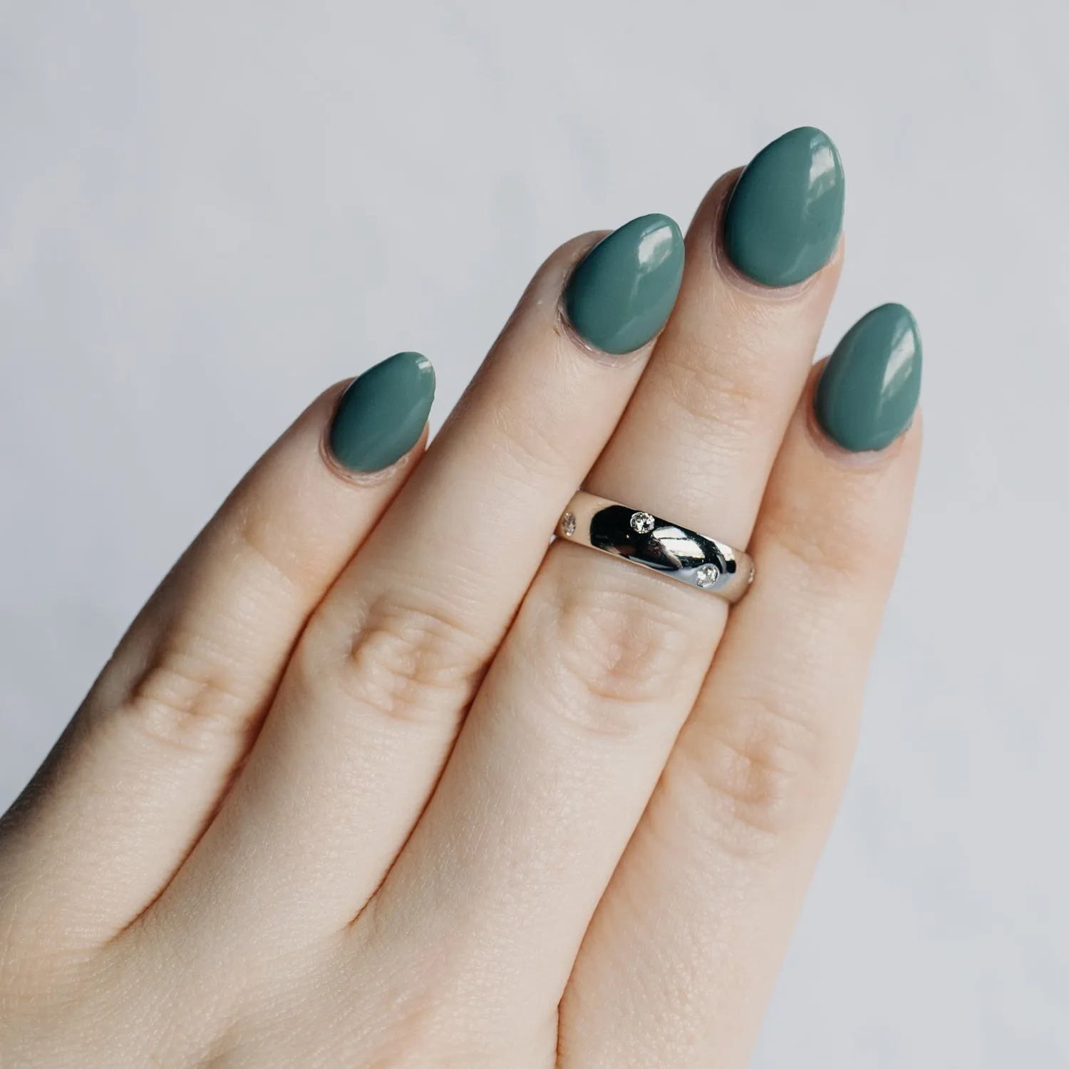 Platinum Flush Set Diamond Band