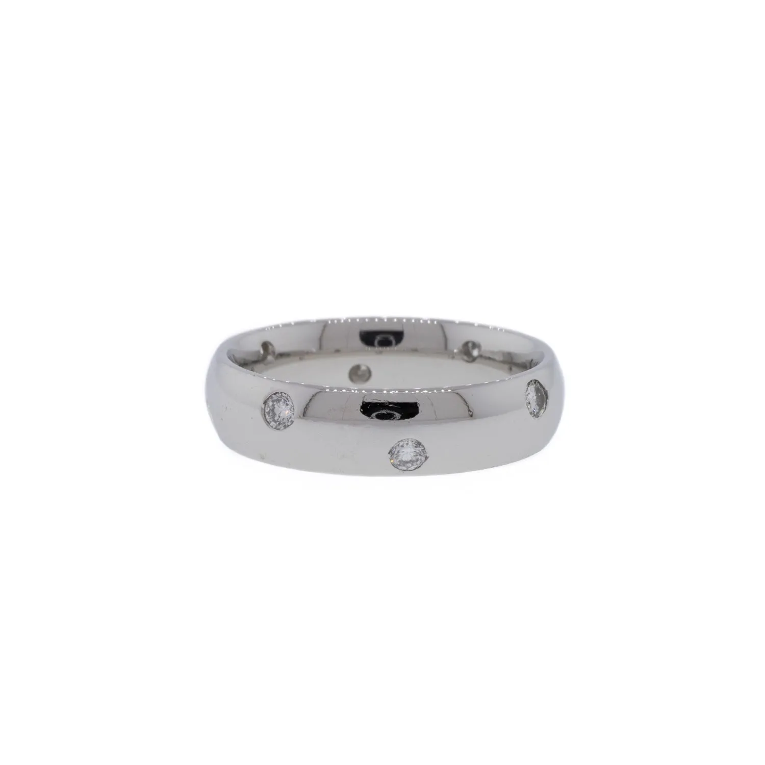 Platinum Flush Set Diamond Band