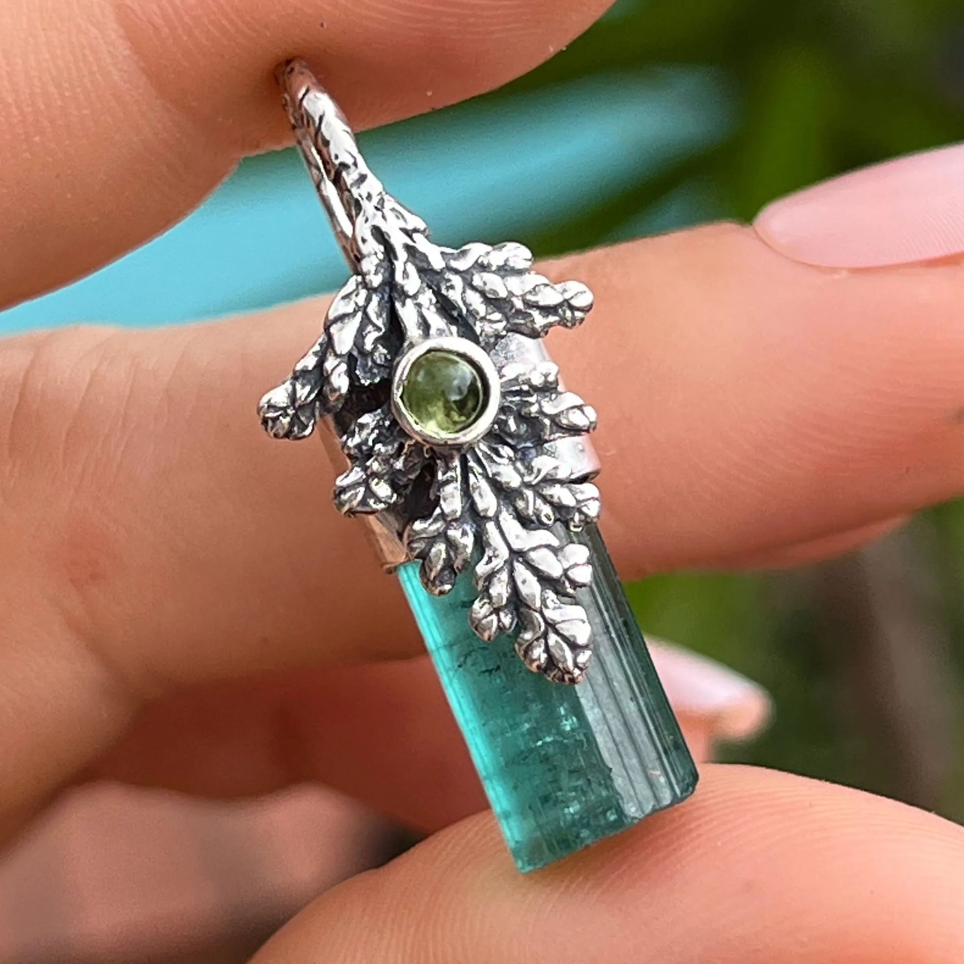 PRE-ORDER FOR FRAN- Tourmaline Silver Fairy Pendant