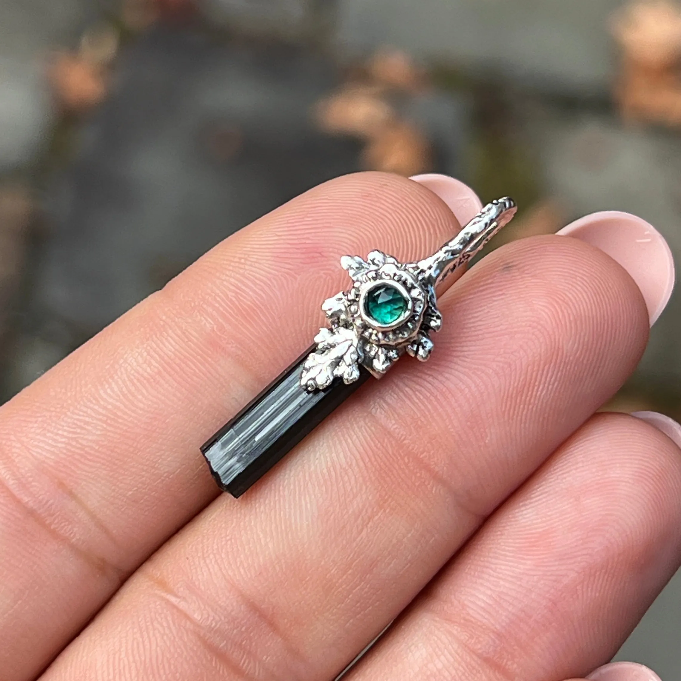 PRE-ORDER FOR KAYLA- Black Tourmaline Silver Fairy Pendant