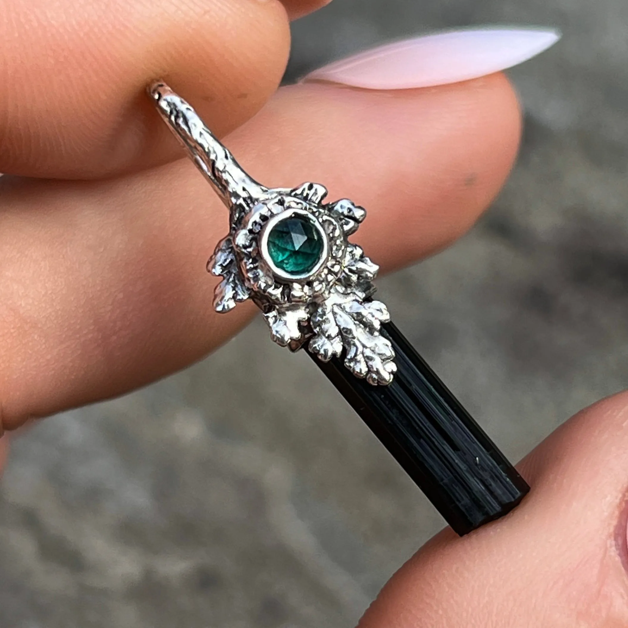 PRE-ORDER FOR KAYLA- Black Tourmaline Silver Fairy Pendant