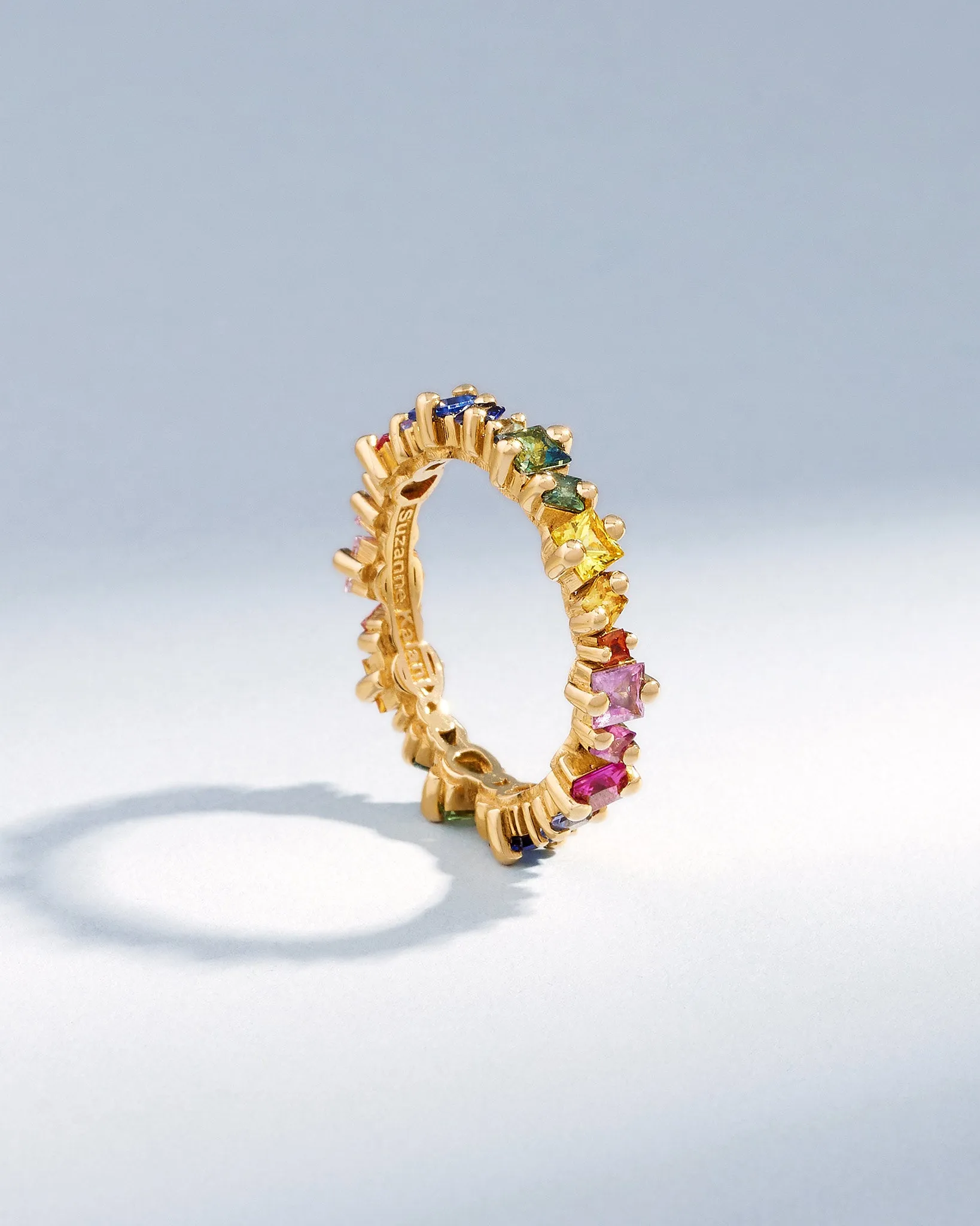 Princess Anna Rainbow Sapphire Eternity Band