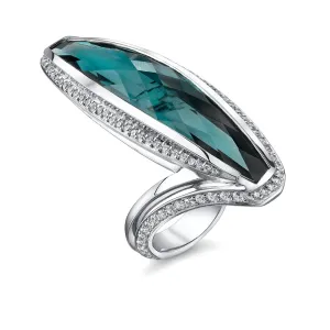 Princess Blue-Green Tourmaline Ring