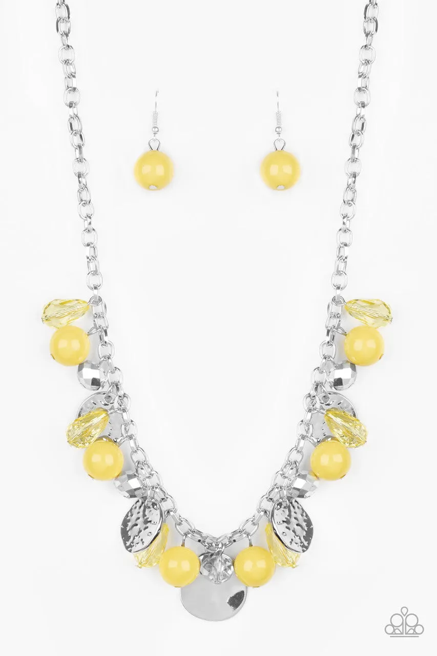 Prismatic Sheen Yellow Paparazzi Necklace
