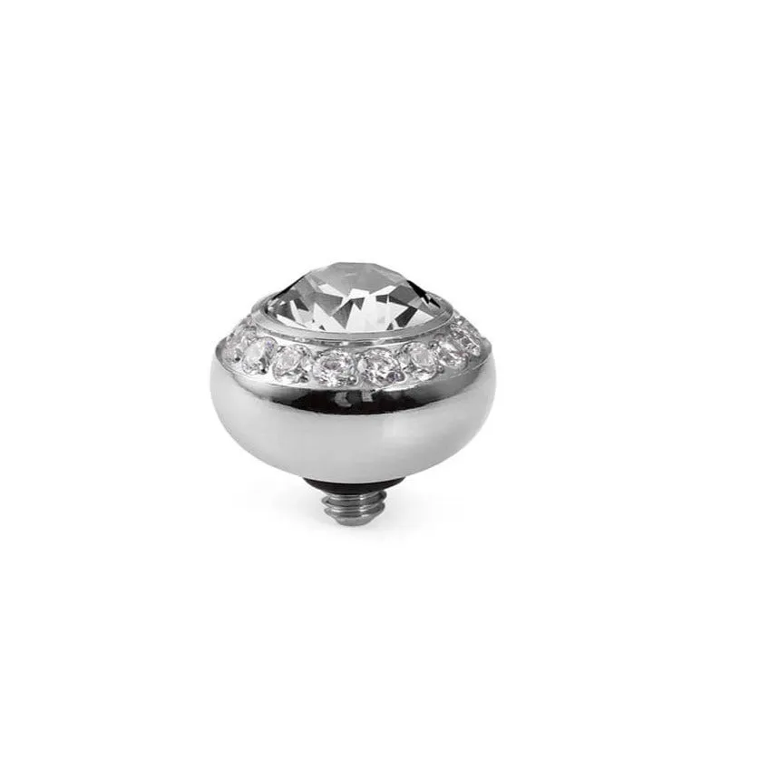 Qudo Tondo Deluxe 10mm Silver Topper - Crystal