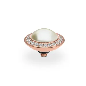 Qudo Tondo Deluxe 13mm Rose Gold Topper - Cream Pearl