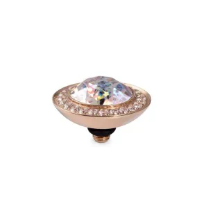Qudo Tondo Deluxe 13mm Rose Gold Topper - White Patina
