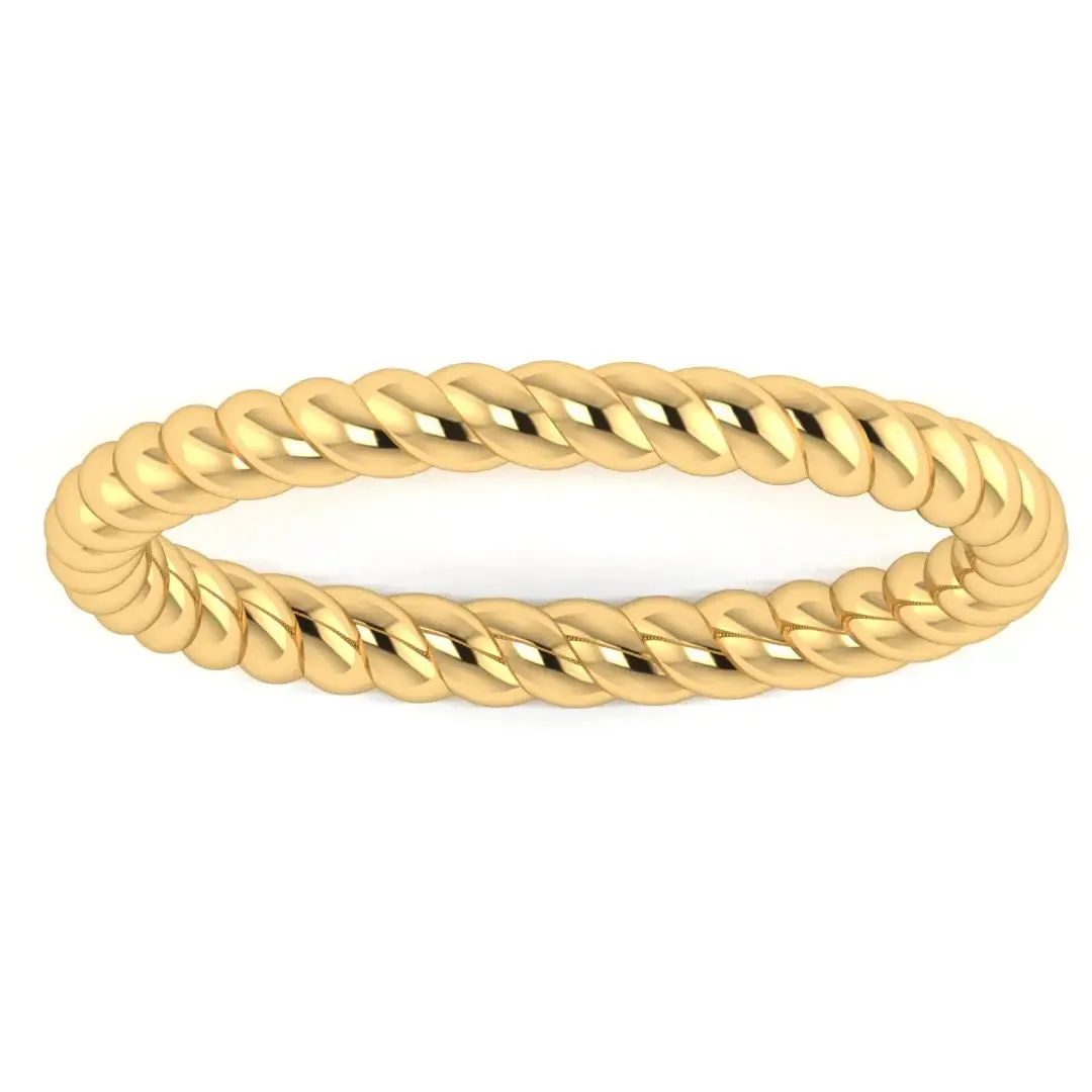 "Aspen" Minimalist Twisted Rope Contemporary Eternity Ring ET72