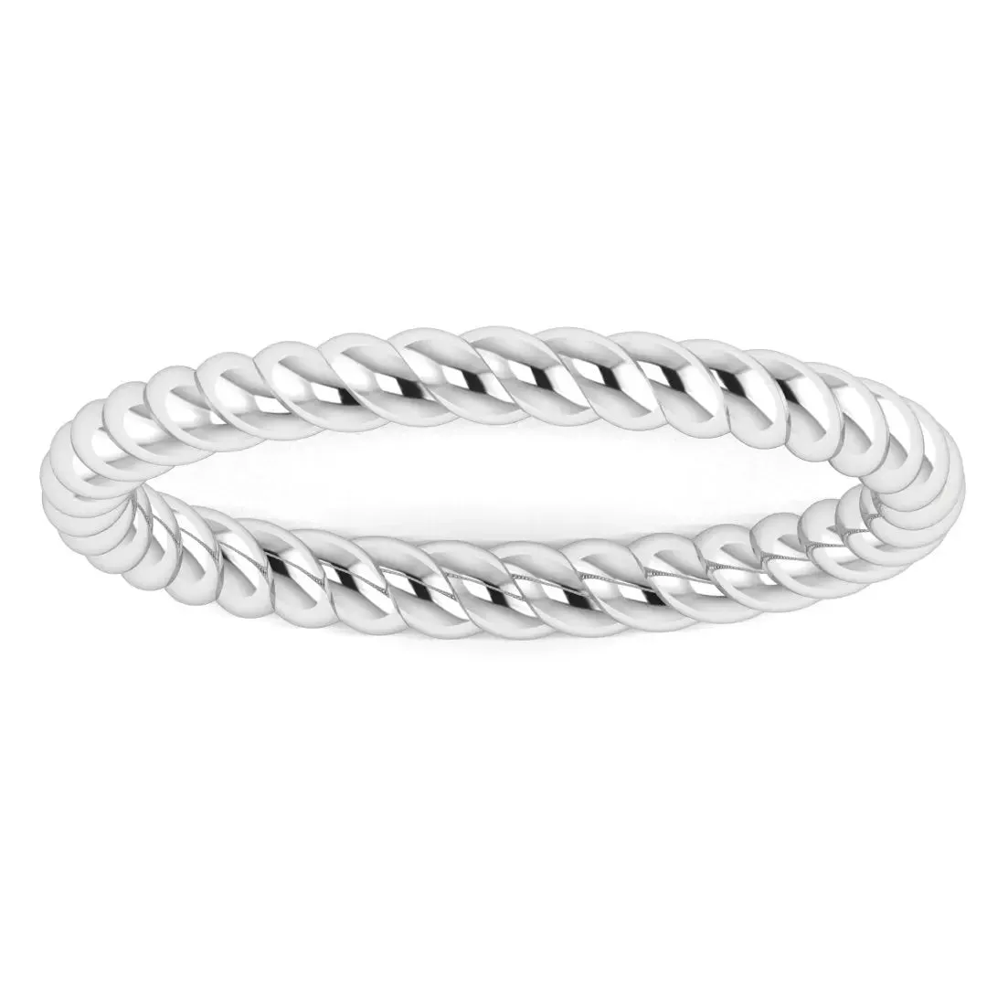 "Aspen" Minimalist Twisted Rope Contemporary Eternity Ring ET72