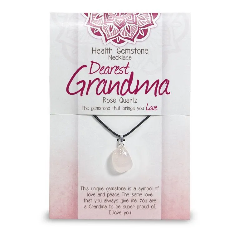 "Dearest Grandma" Health Gemstone Necklace