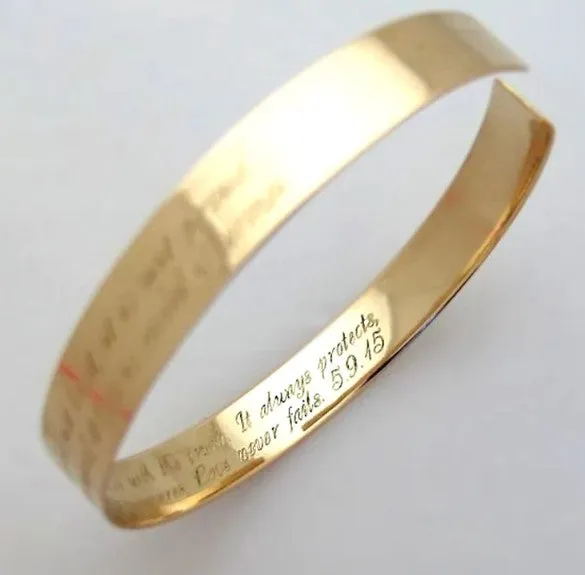 Quote Bracelet - Text Engraved Bangle