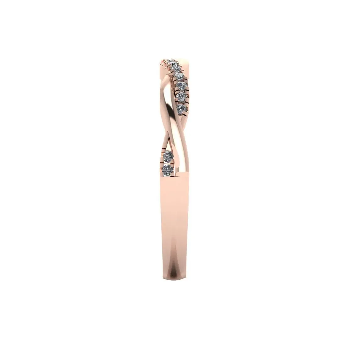 "Elisa" Sparkling Wishbone 0.20ct Diamond Eternity Ring ET70