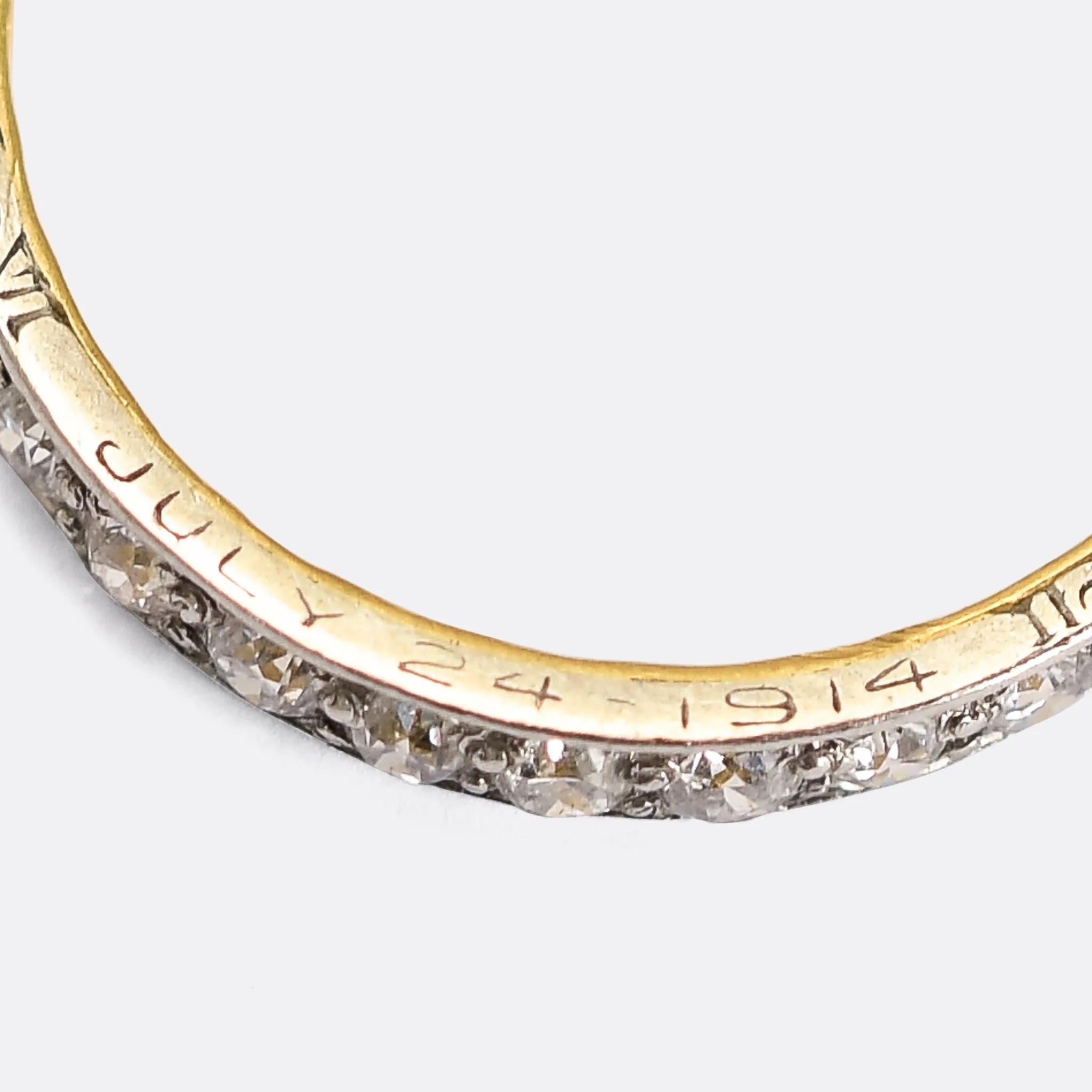 "July 24 1914" Diamond Eternity Ring