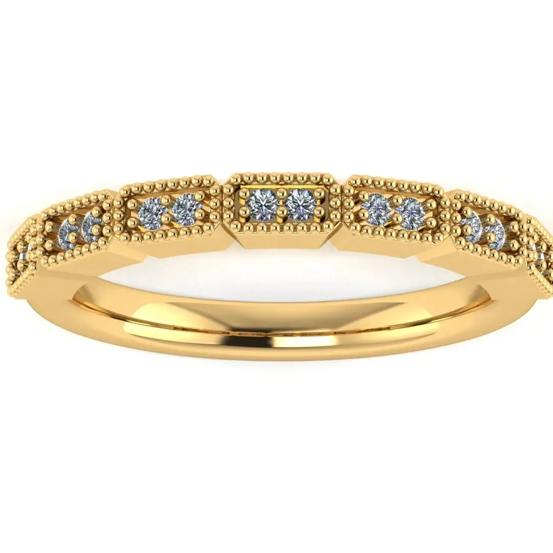 "Kye" Rectangle Pattern 0.10ct Diamond Half Eternity Ring ET76