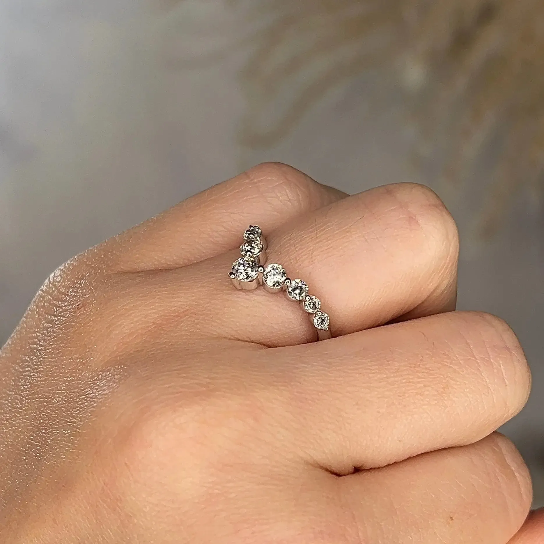 "Nile" 0.70ct Round Brilliant Cut Diamonds Shaped Eternity Ring ET23