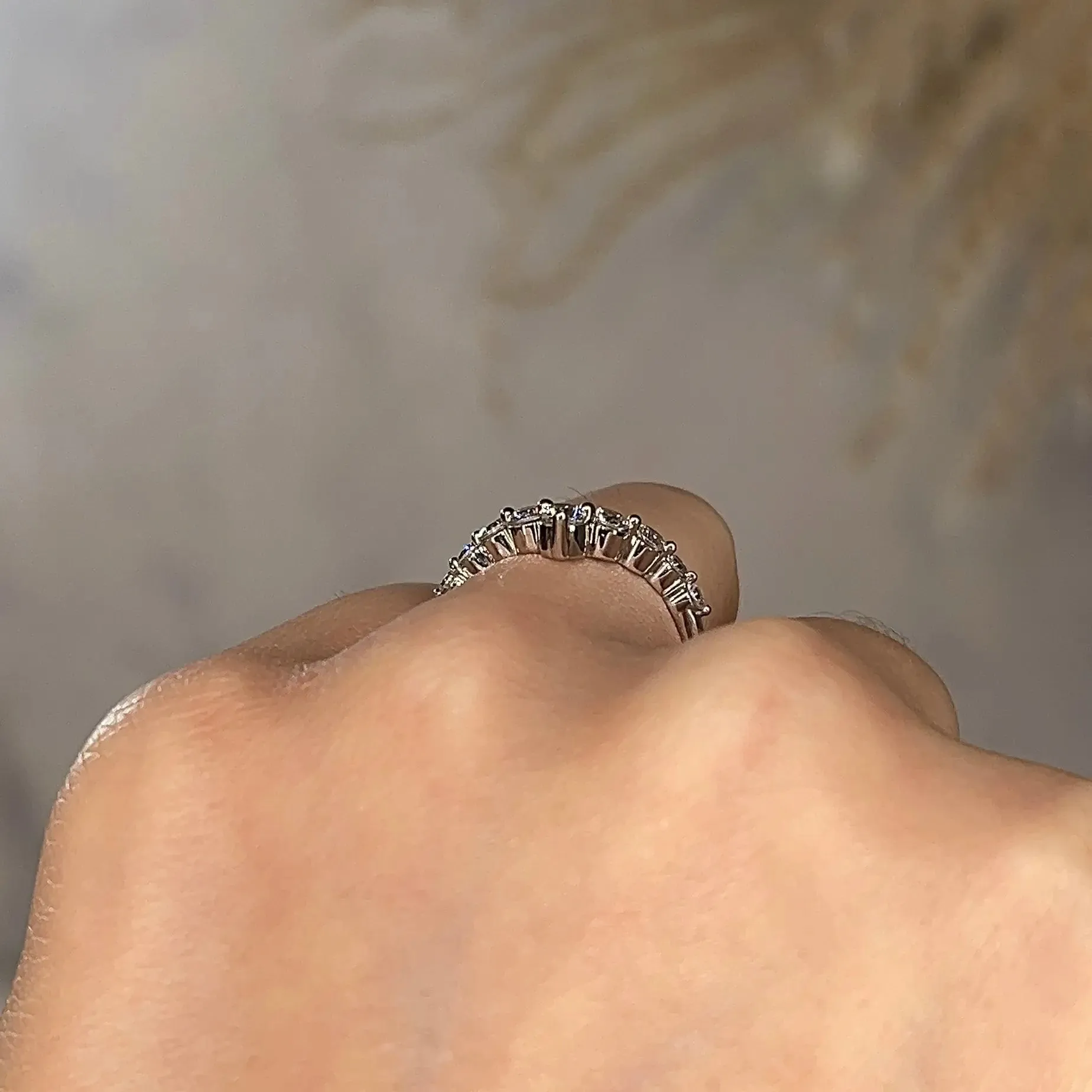"Nile" 0.70ct Round Brilliant Cut Diamonds Shaped Eternity Ring ET23