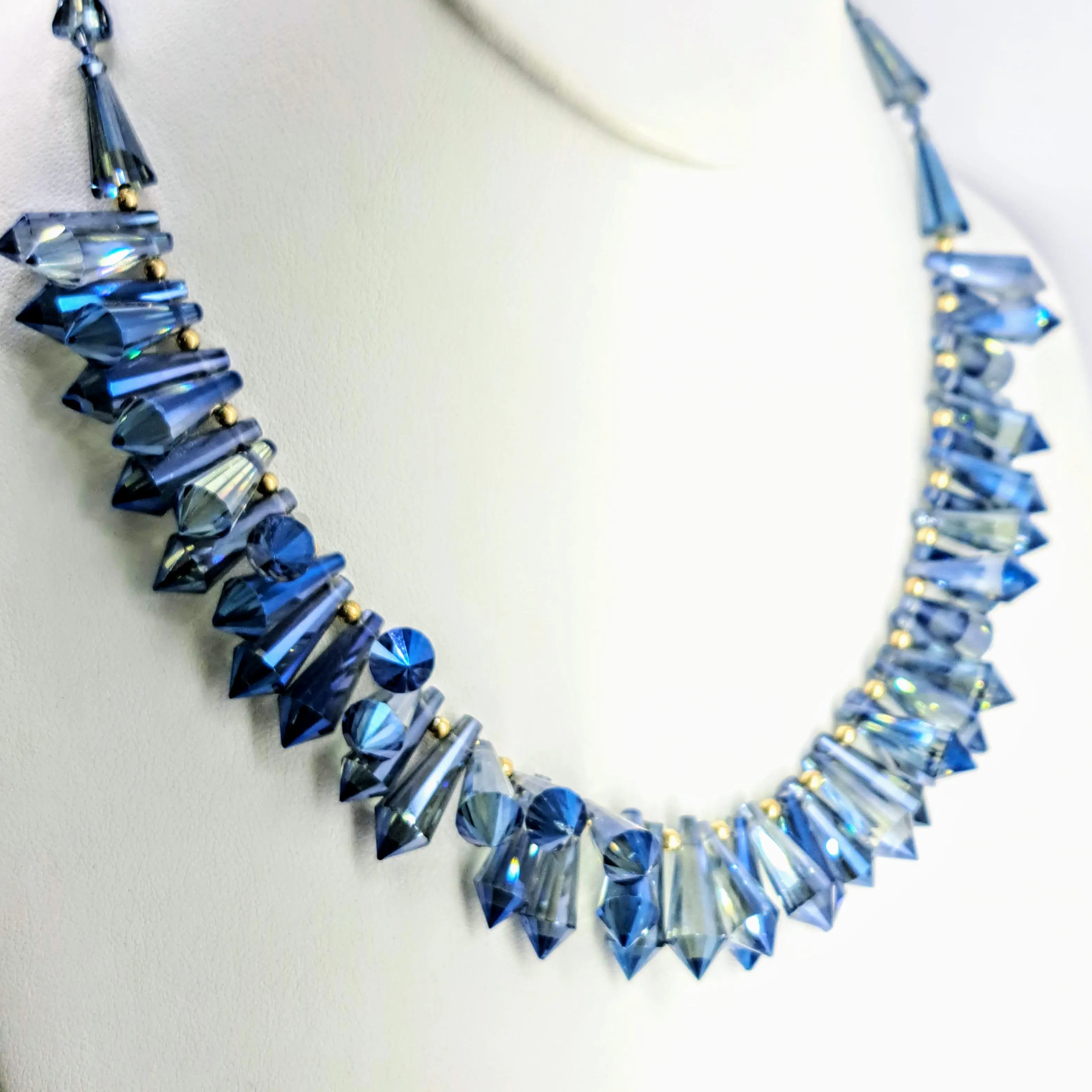 "Sparkle Fest - BLUE!" Necklaces - Swarovski Crystals with Anti-tarnish Sterling or 14K Gold