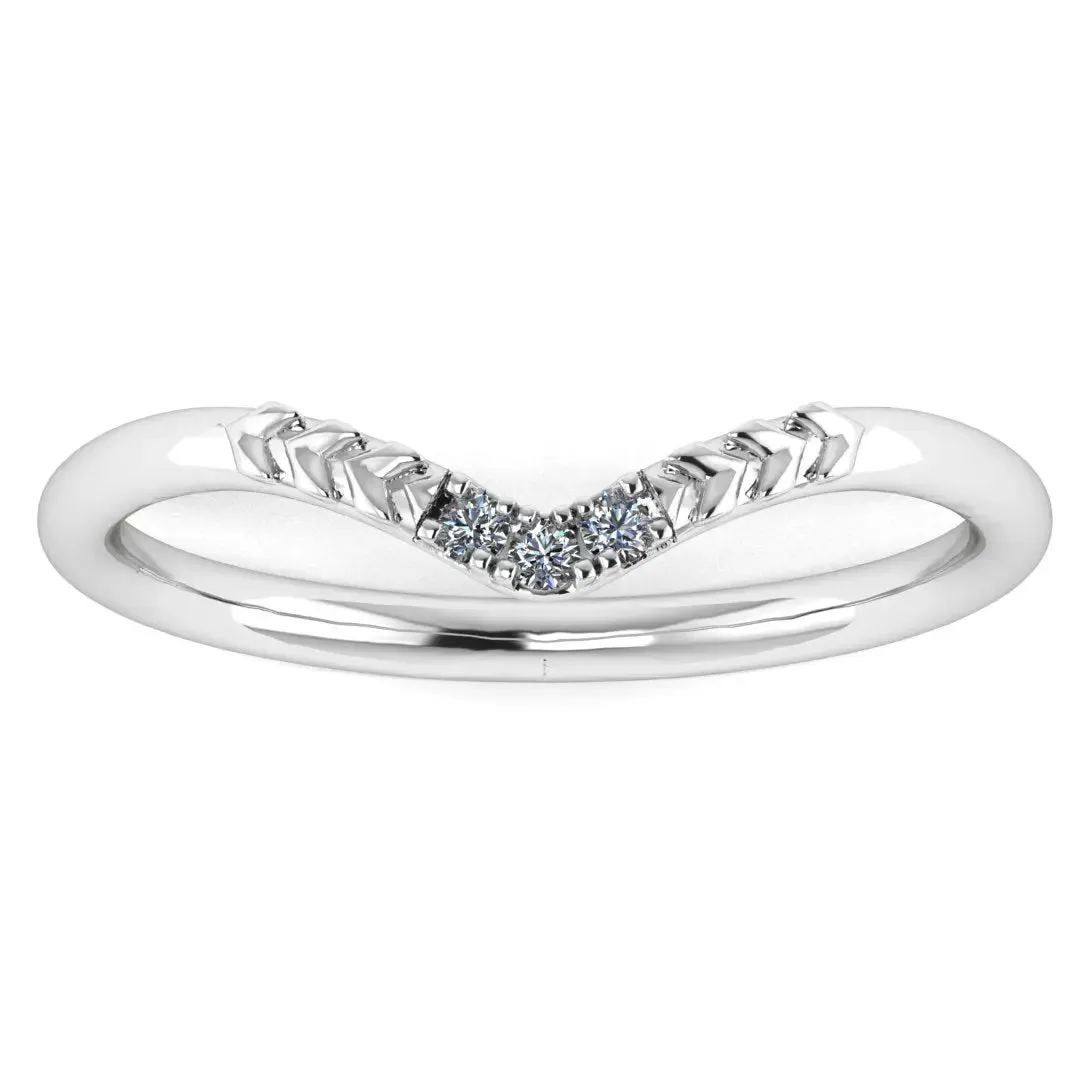 "Vera" Subtle Foliage V Shaped 0.06ct Diamond Eternity Ring ET40