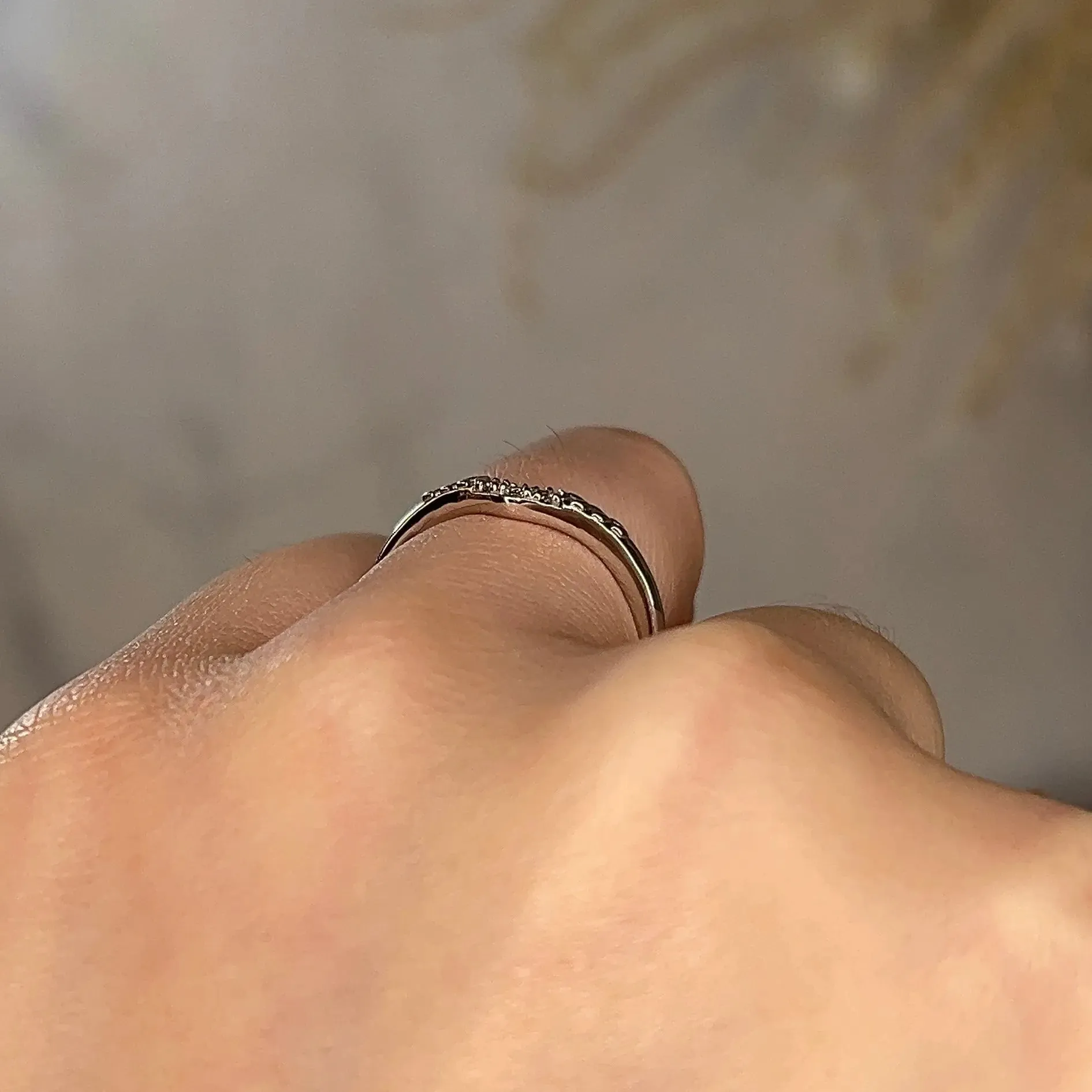 "Vera" Subtle Foliage V Shaped 0.06ct Diamond Eternity Ring ET40