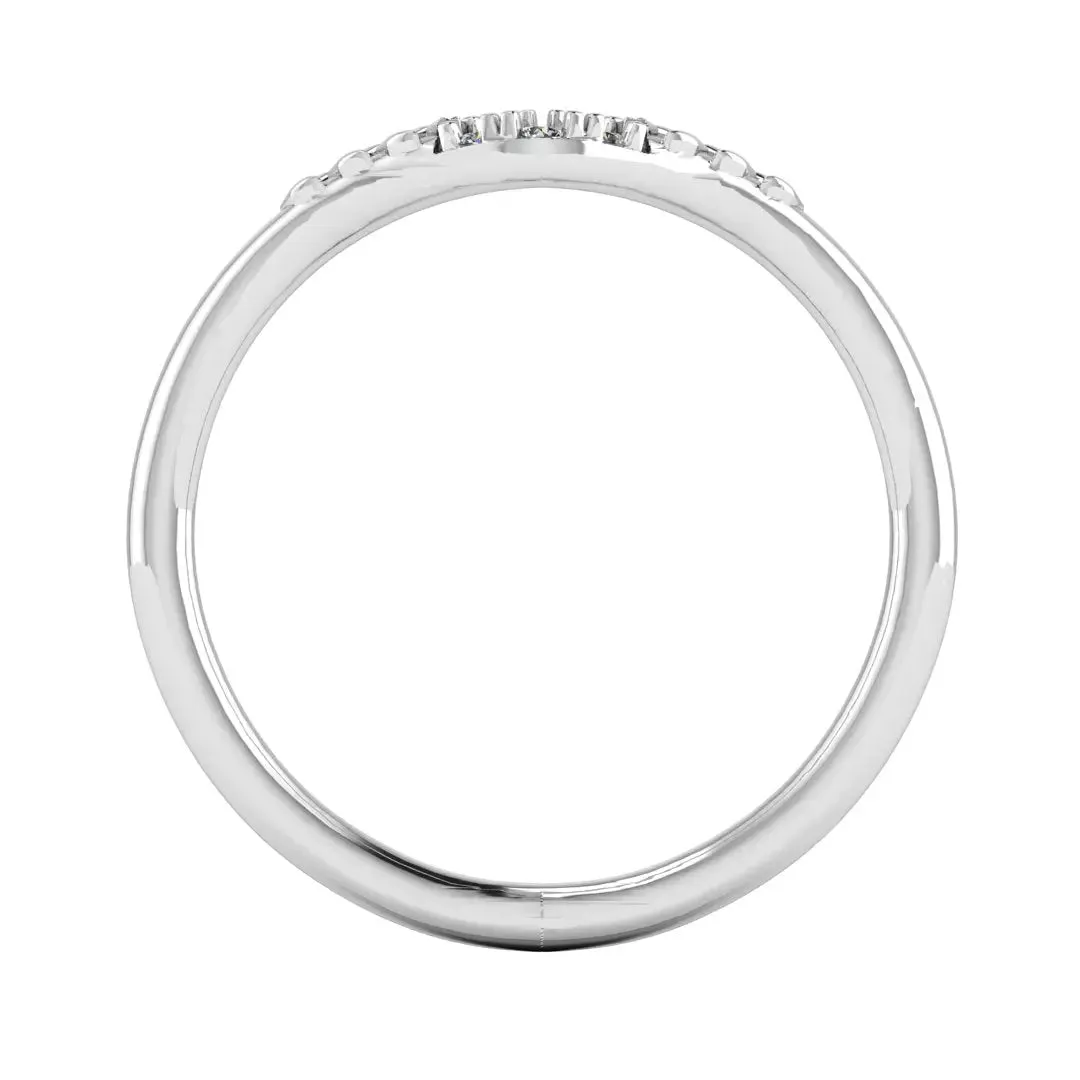 "Vera" Subtle Foliage V Shaped 0.06ct Diamond Eternity Ring ET40