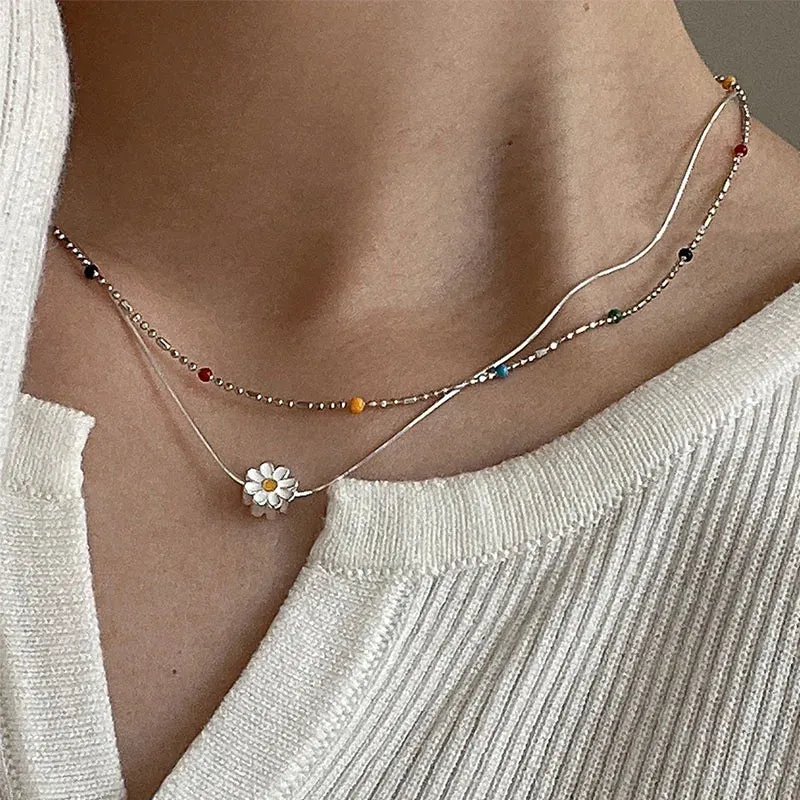 Rainbow Crystal Long Chain Necklace