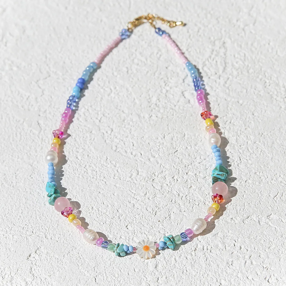 Rainbow Daisy Necklace