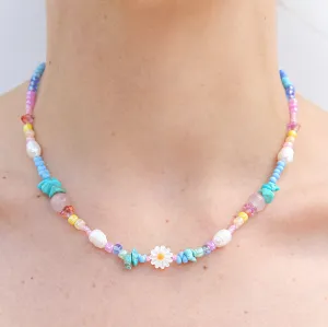 Rainbow Daisy Necklace
