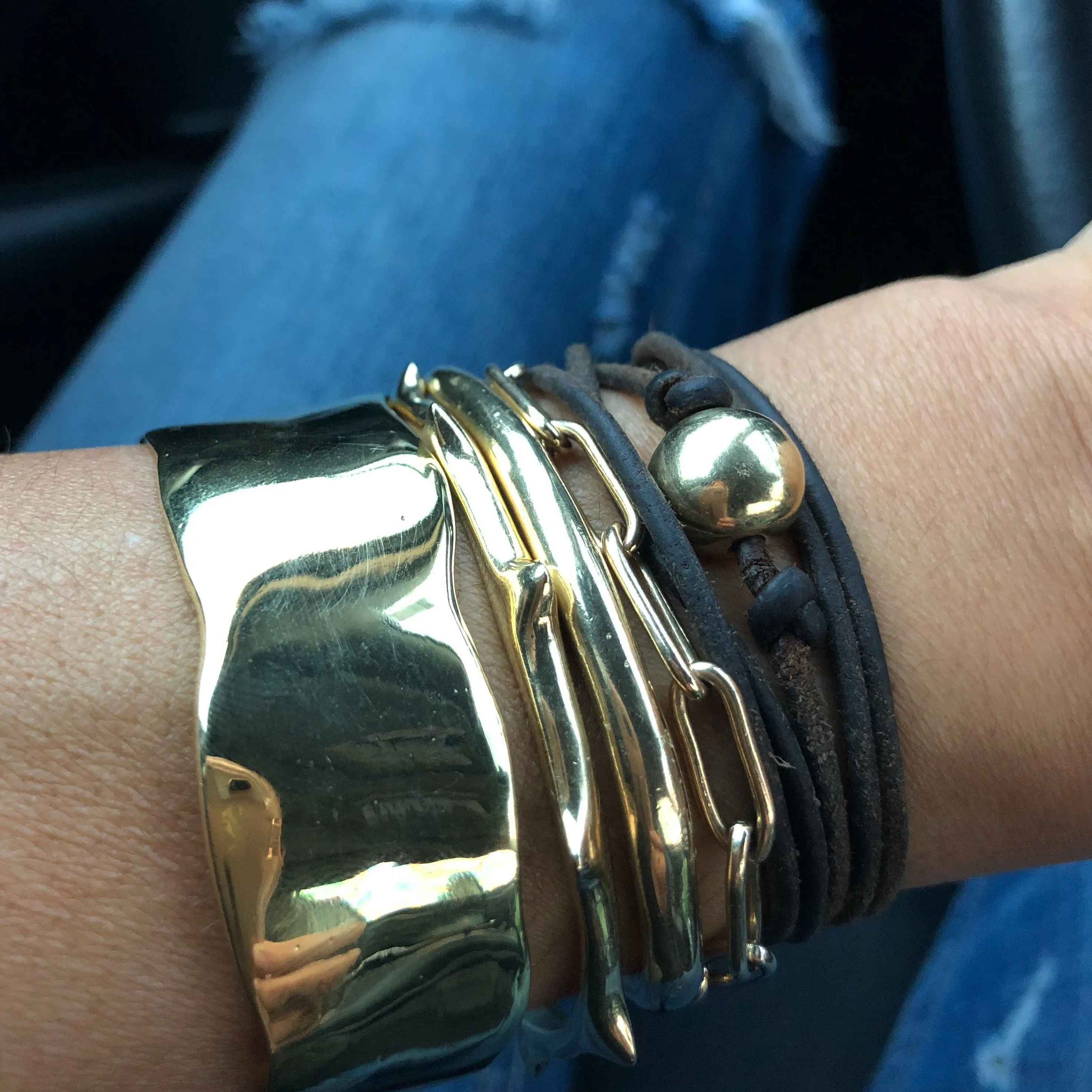 Raw Organic Cuff - 14K Gold Plated