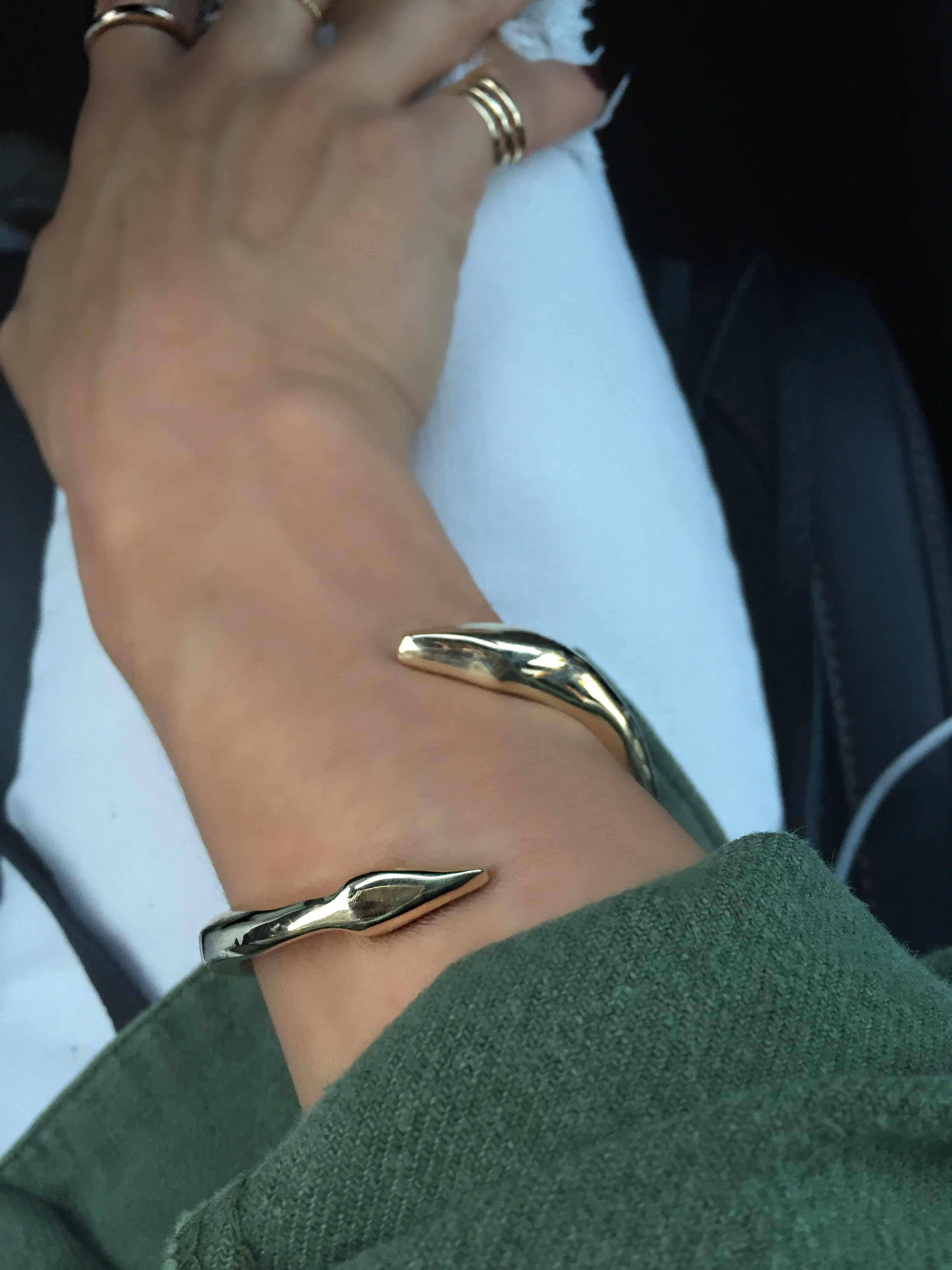 Raw Snake Cuff - 14K Gold Plated