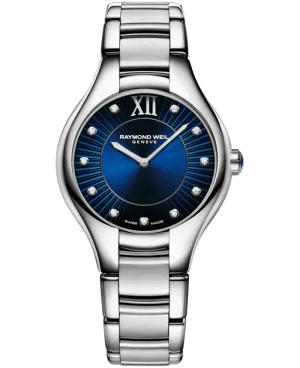 Raymond Weil Noemia Ladies Quartz Blue Dial Diamonds on Bracelet